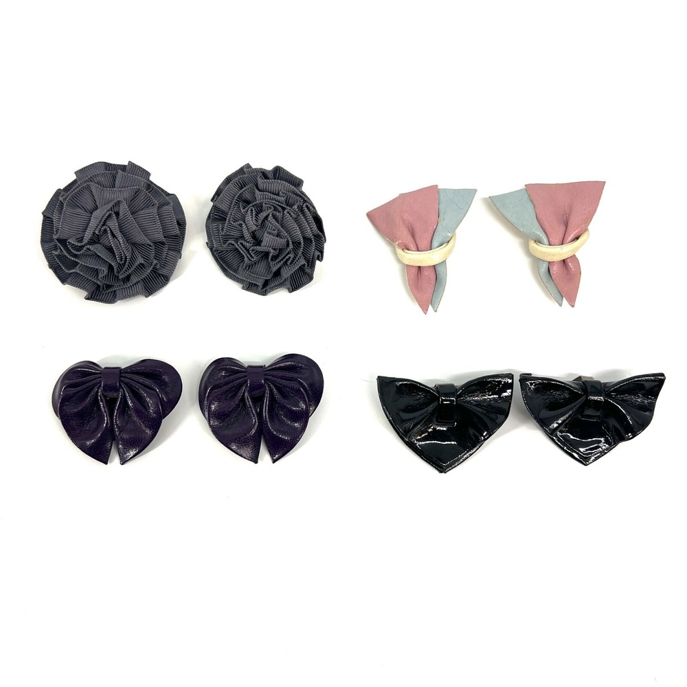 Vintage 80s High Heel Shoe Clips Lot‎ Bows, Rosettes, Retro Fashion Accessories